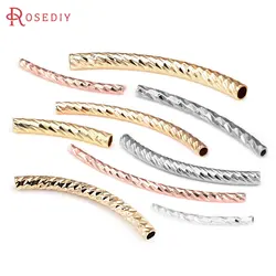 20MM 25MM 30MM 35MM 40MM 45MM 18K Gold Color Brass Curved Tube Bracelet Making Jewelry Making Supplies Diy Findings Accessories