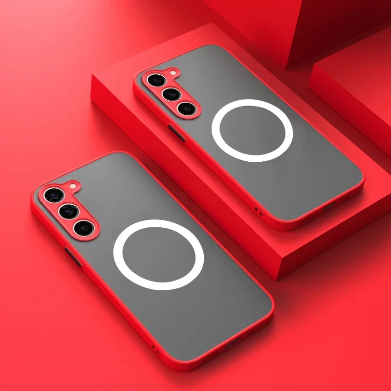Matte Magnetische Case Voor Samsung Galaxy A26 A36 A56 A16 A15 A55 A35 A25 A05 A54 A53 A33 A14 A24 A34 A23 A52 Draadloze Lading Cover - afbeelding 1