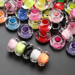 20Pcs 15mm Acrylic Loose Beads Transparent Colorful Large Hole Round Beads For Necklace Bracelet Earrings DIY Jewelry Making