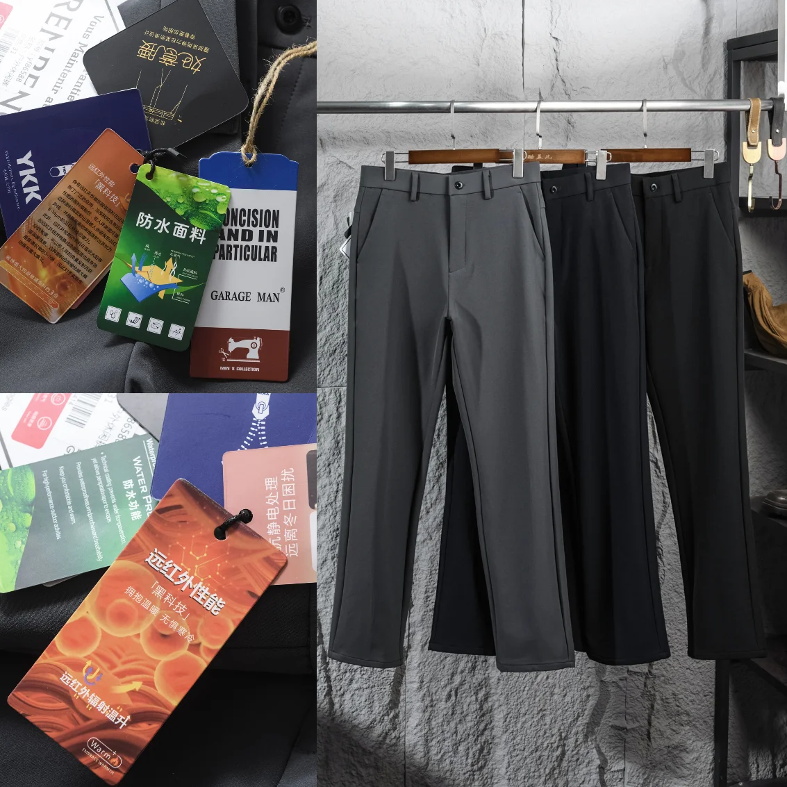 Elite Men's 3D Tailored Outdoor Business Commuter Casual Pants High Quality Autumn Winter Straight Leg Polyester Fiber