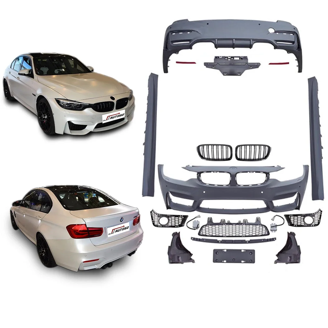 

Body Kit For BMW 3 Series F30 2012 2013 2014 2014 2016 2017 2018 Update to M3 Style Front+Rear Bumper assembly Side Skirt