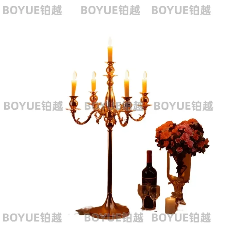 4/8pcs Wedding Party Store Store Five-head metal iron candlestick arrangement decorative wedding candlestick ornaments