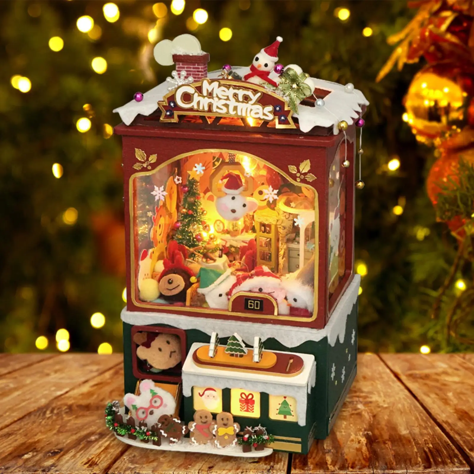 

DIY Christmas Bookend Kits 3D Wooden Puzzle Diorama Kits Gifts for Adults Teens