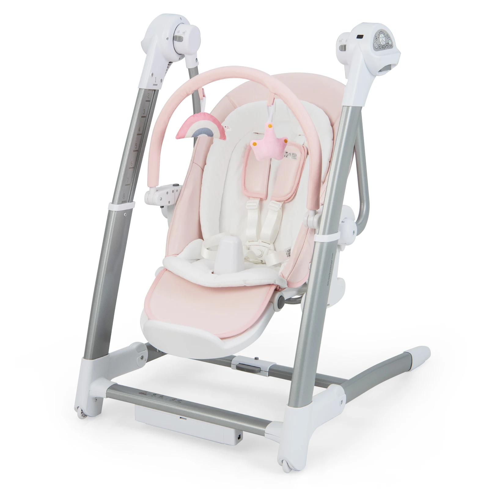 Babyjoy 3-in-1 Baby Swing & High Chair w/ 8 Adjustable Heights & Music Box Pink