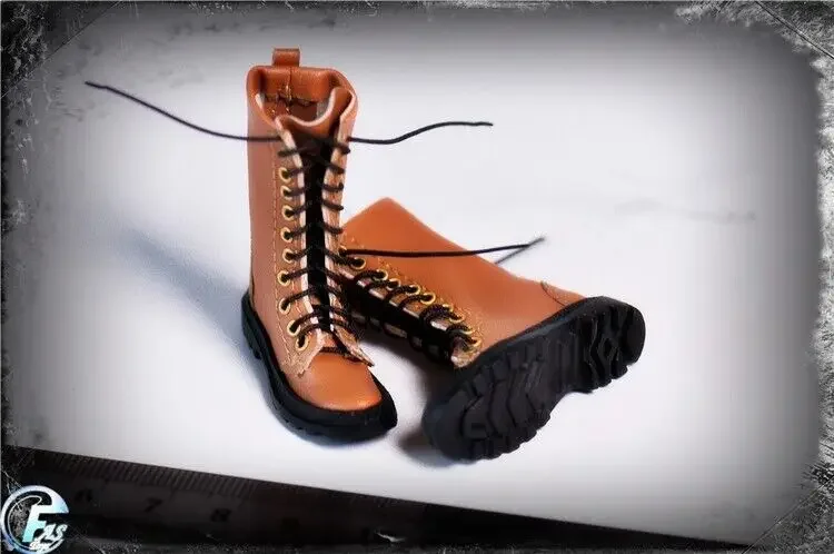 

Модель 1/6 года, однотонные кожаные ботинки с высоким цилиндром для женщин 12 дюймов