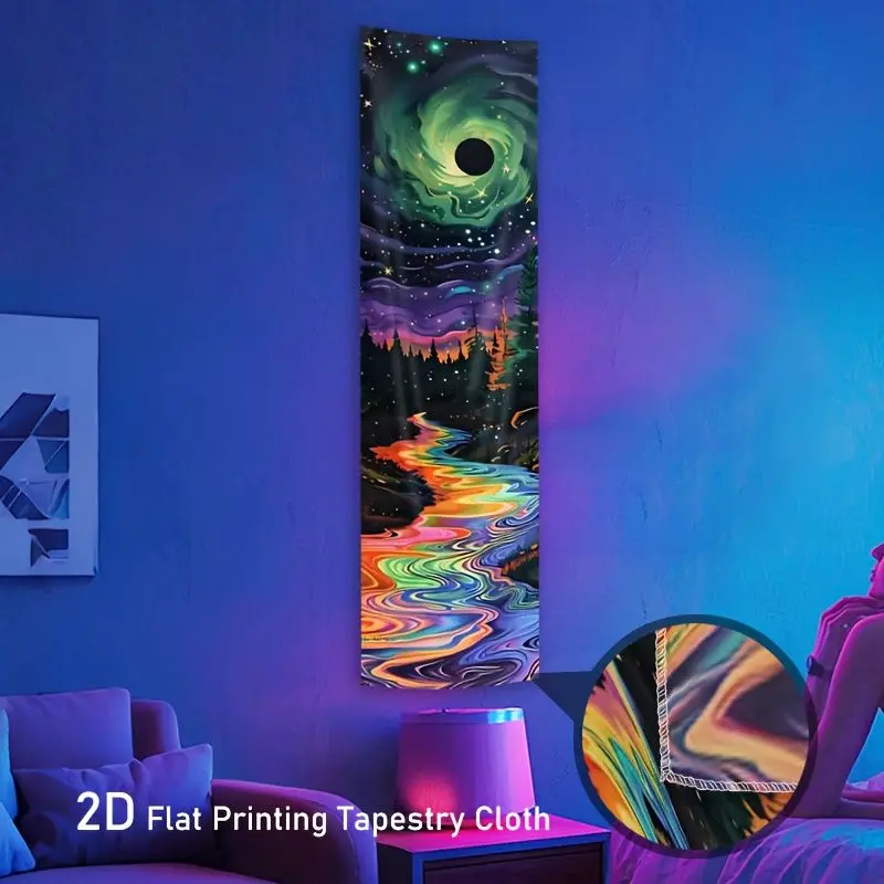Psychedelic Milky Way Forest River Hanging Cloth Tapestry Living Room Apartment Background Wall Decoration Room Decoration