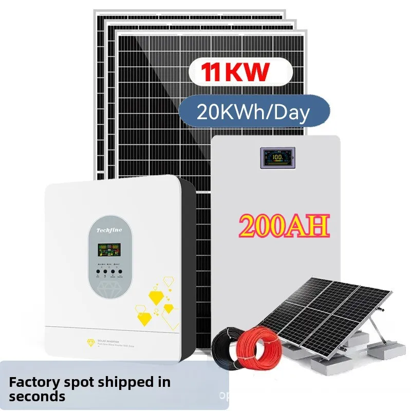 11 kW Solar-Photovoltaik-Stromerzeugungssystem Ein kompletter Satz 220 V 110 V Solarstromsystem 20 kWh