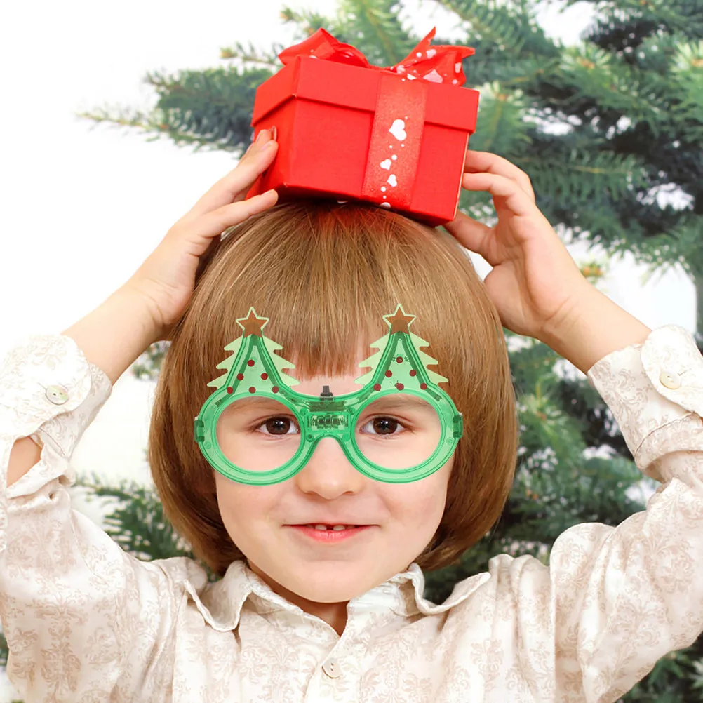 

2 шт. светящиеся очки с мигающими огнями, рождественские тематические светящиеся аксессуары для вечеринок, праздничный декор для взрослых