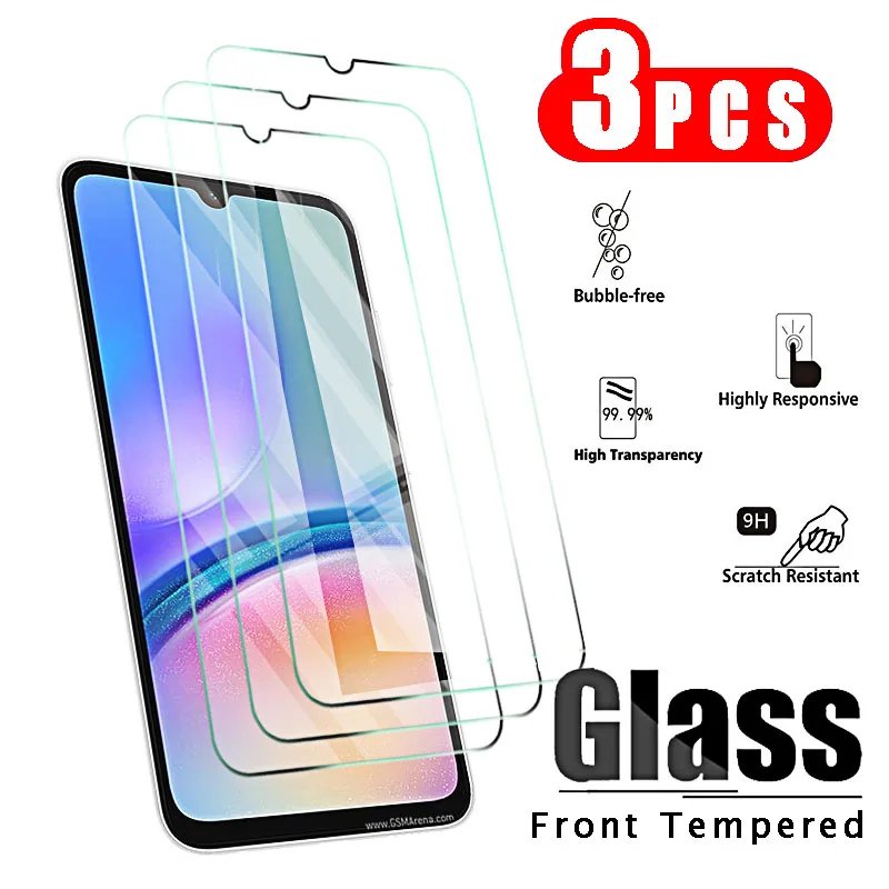 3pcs Tempered Glass Case for Samsung A05 A05s A15 A25 4g 5g A04 A04s A04e A24 A34 A54 Screen Protector Galaxy Protective Cover