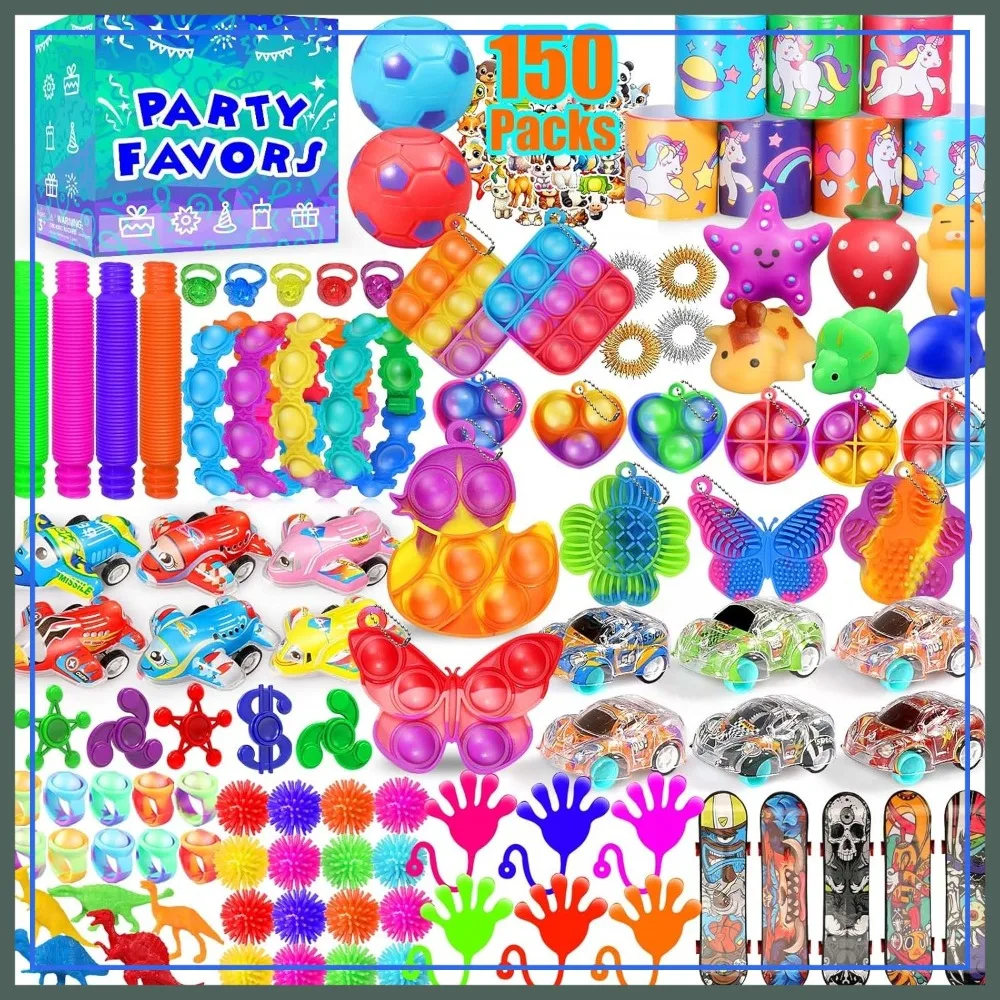 

150-Pack Fidget Toys Bulk for Kids 8-12, Treasure Box Prizes, Classroom Goodie Bags, Stocking Stuffers Party Favors