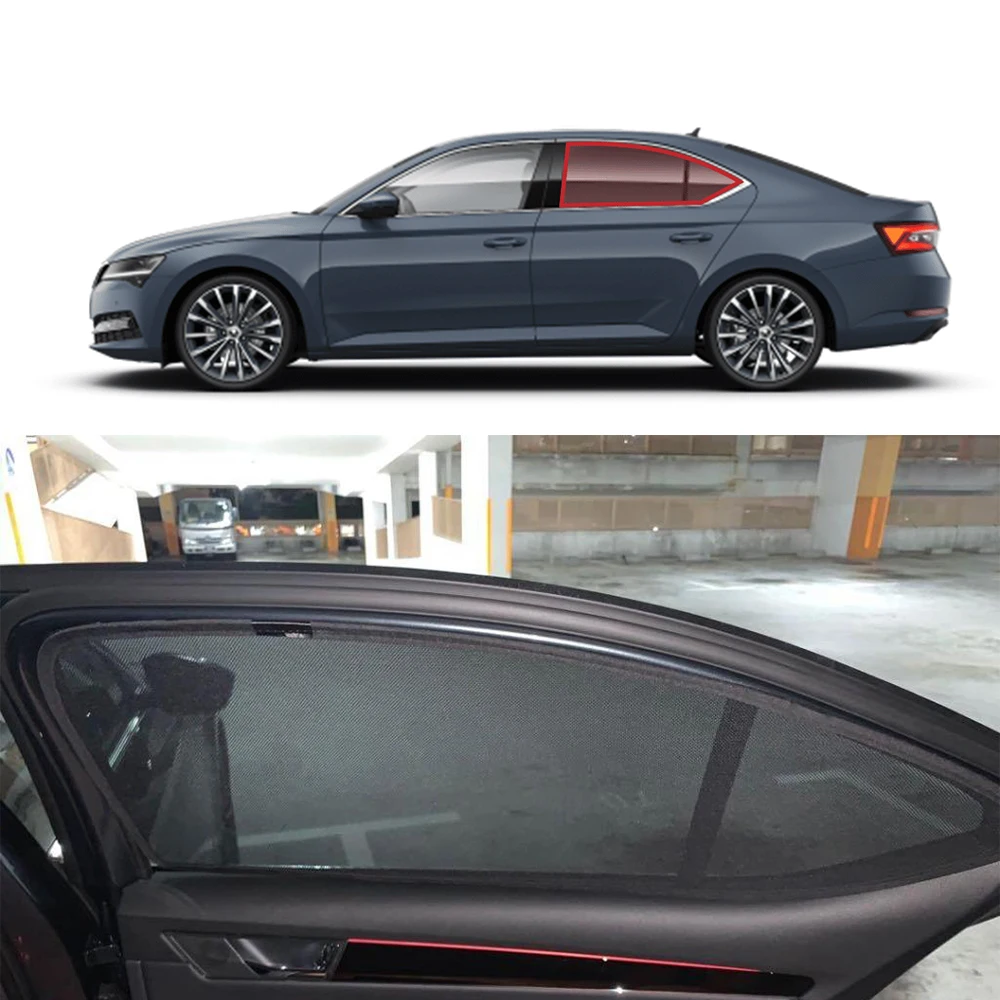 

For Skoda Superb MK3 B8 Sedan 2016-2022 2023 Magnetic Car Sunshade Front Windshield Curtain Rear Side Window Sun Shades Shield