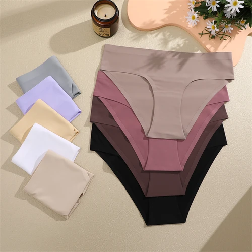 Imagen 2 del producto 9 unids/set bragas ultrafinas sin costuras para mujer, bragas sexis de tiro bajo, ropa interior de 9 colores sólidos, lencería íntima Invisible cómoda