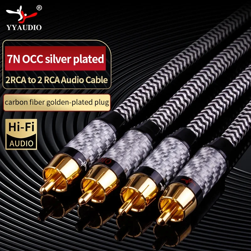 YYAUDIO 2RCA To 2RCA Interconnect Cable For Amplifier DAC TV DVD High-Performance Premium Hi-Fi Audio Cable HiFi RCA Audio Cable
