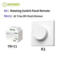 Miboxer Triac RF Push Dimmer RF Wireless Push Dimming / K1 Rotating Switch Panel Remote For Single Color Lights  AC110V-220V