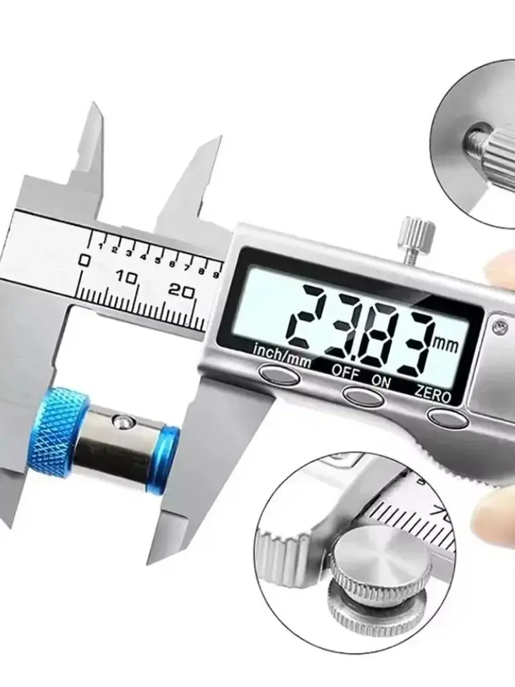 6 Inch 150mm Digital Vernier Caliper Stainless Steel Micrometer Measuring Tool Depth Ruler