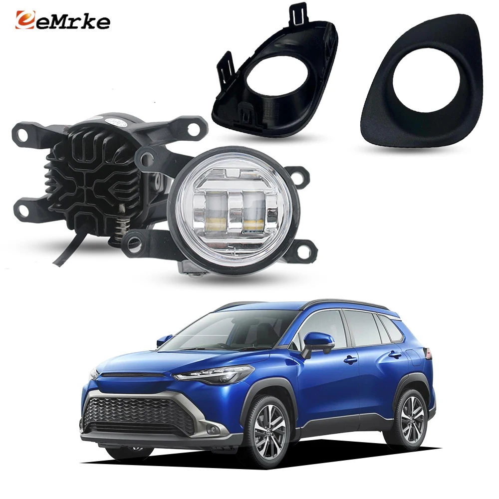 

15W X2 White or Yellow Led Fog Lights Lens DRL for Toyota Corolla Cross Z G S 2021 2022 2023 Hybird S SE XSE USA 2023 2024 2025