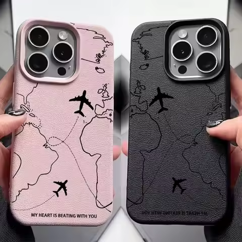 Case For RENO 15 15F 11F 12F 14 PRO 10 5 Lite 5F OPPO A3 A5 A6 PRO A2 A3X A5X A40 A94 Soft Airplane Line Print PU Leather Cover