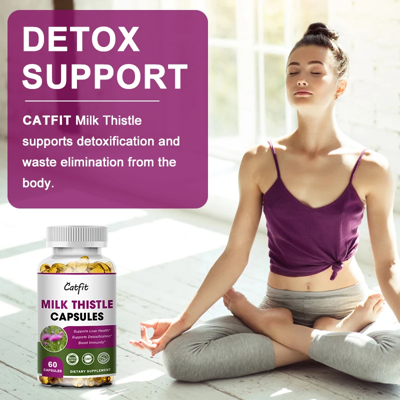 Natural Herbal Milk-Thistle&Dandelion Root Capsules Helps Detox Clearing,Heat Detoxifying,Liver protection Decompose alcohol