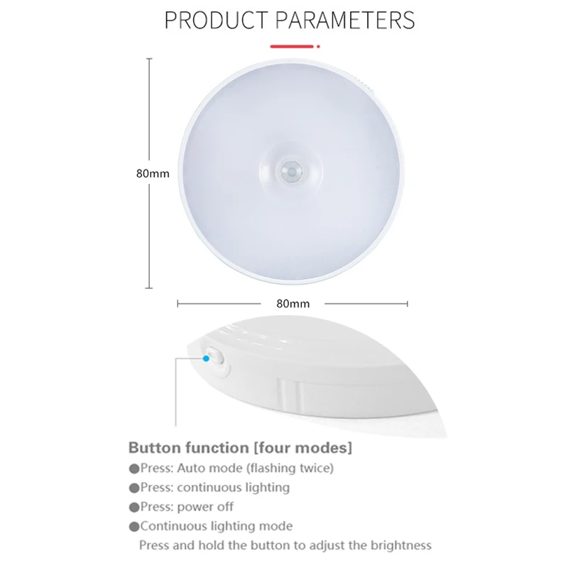 1-10 Stuks Slimme Led Nachtlampjes Draadloze Magneet Bewegingssensor Licht Oplaadbare Dimbare Nachtlamp Slaapkamer Keukenkast Trap