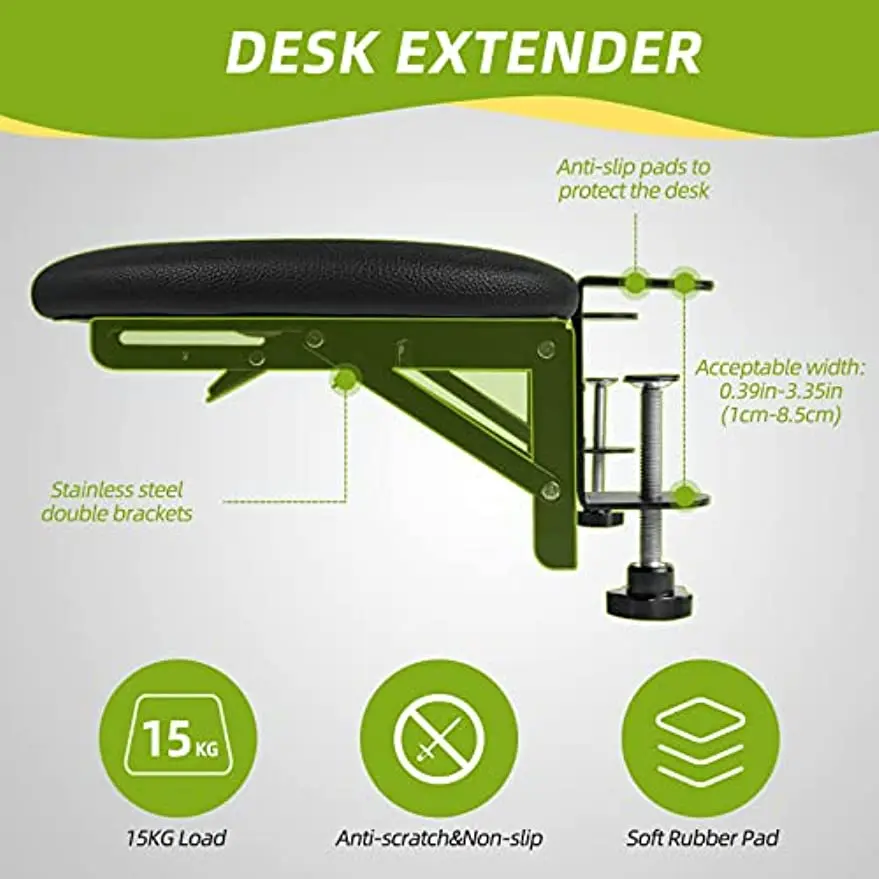 Desk Extender Adjustable Arm Rest Support for arm Support for Computer Desk Ergonomic  Rotating Mouse Pad Holder