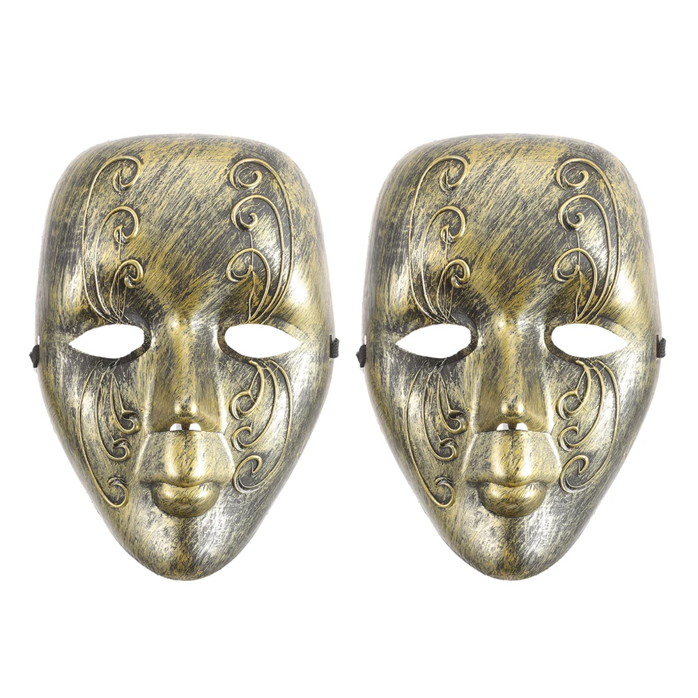 

2 Pcs Vintage Decor Mask Cosplay Masks Masquerade Female Carnival Party Decorations Man