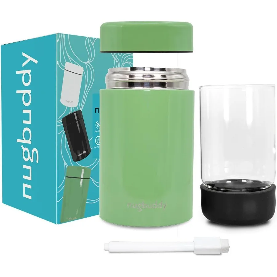 

Airtight Storage Container Vacuum Sealed Insulated w Nested Glass Jar UV Protection Temperature Controlled Stainless Stays Fres