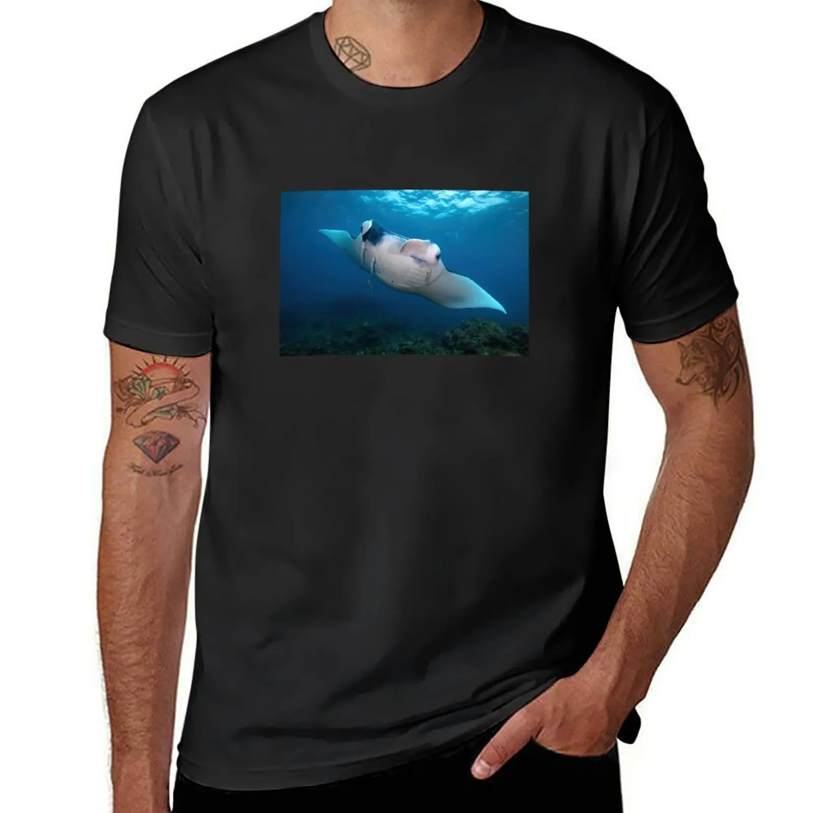 Manta Ray T-Shirt summer top kawaii clothes mens workout shirts