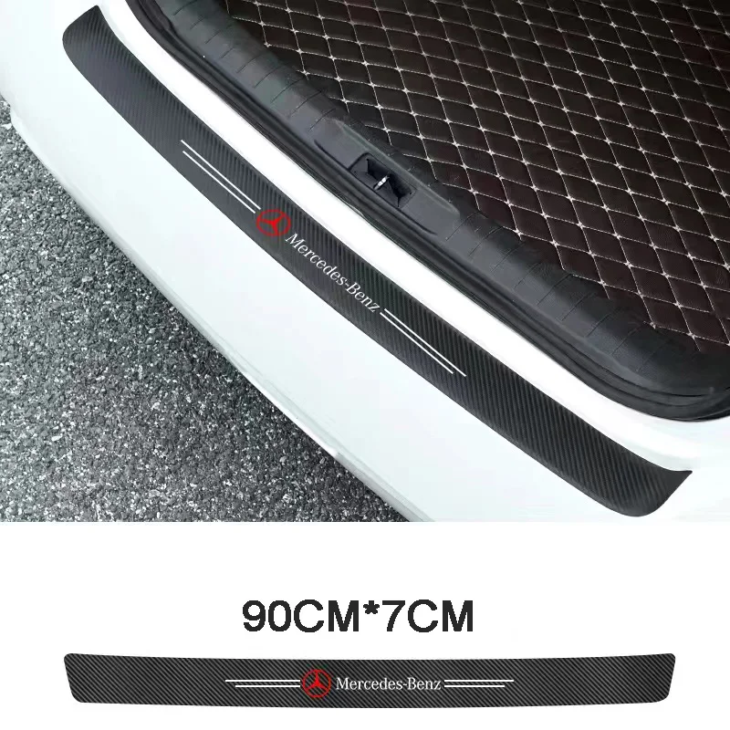 Car Rear Bumper Trunk Guard Stickers Car Decal Accessories For Mercedes Benz C180 C200 C260 C300 W108 W124 W126 W140 W168 AMG ML