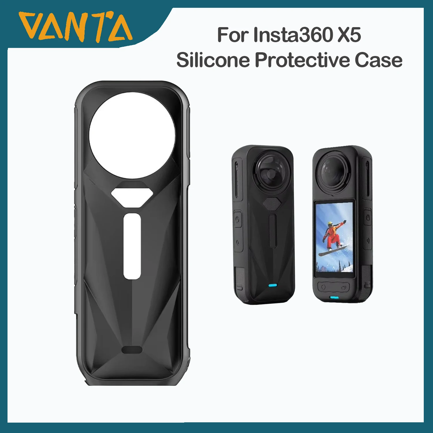 

For Insta360 X5 Protective Case Silicone Camera Sleeve Protector Curved Protective Soft Film Lens Cap Camera Accessories