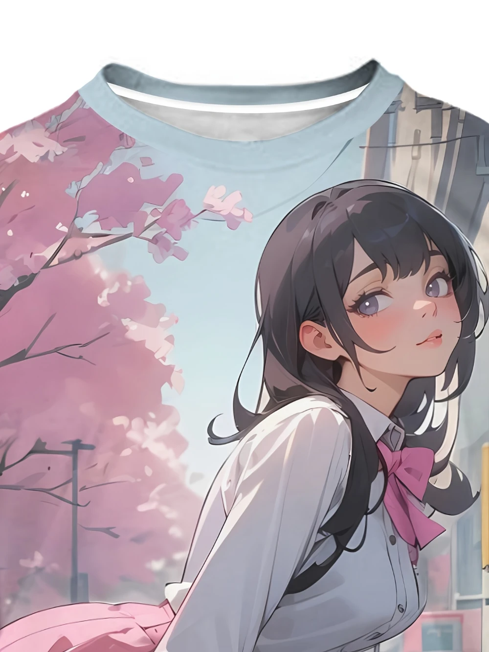 جديد الرجال ثلاثية الأبعاد أنيمي فتاة تي شيرت مطبوع ساكورا وزي مدرسي نمط عادية فضفاض تي شيرت للنزهات الصيفية هدايا الرجال