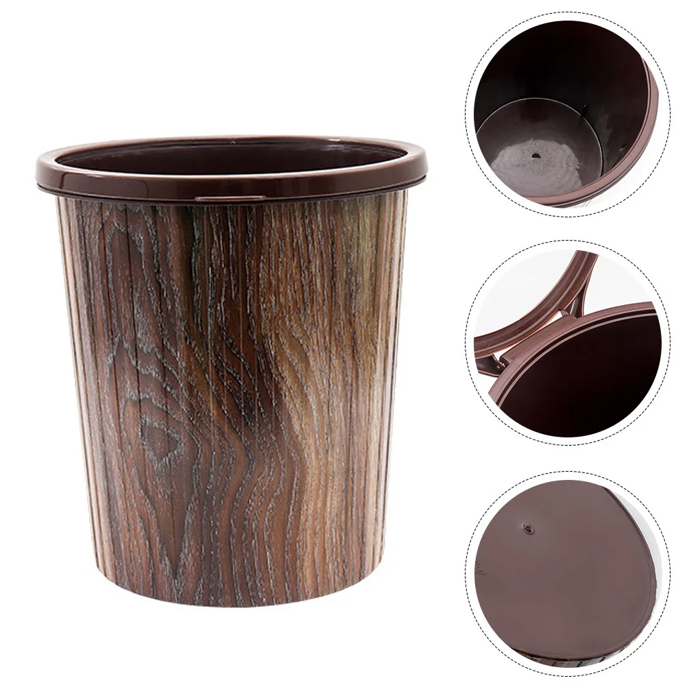 Retro Trash Can with No Lid Practical Home Garbage Bin Household Take Away Easy to Sturdy Pp Environmental Protection Material