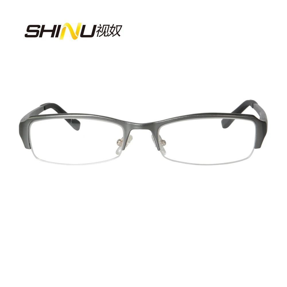 SHINU Brand Aluminum eyeglasses frame for men half frame fashion glasses for man spring hinge fashion eyewear customized