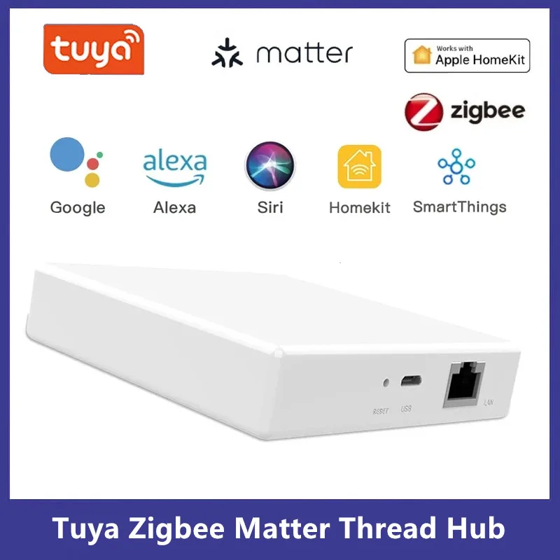 Tuya Zigbee Matter Thread Hub Zigbee Smart Home Bridge Matter Gateway Hub Siri voice control Homekit Smartthings Google Alexa