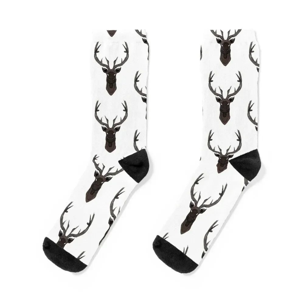 

Lost Eyes Bull Elk Socks new year warm winter anime bright garter Socks Men Women's