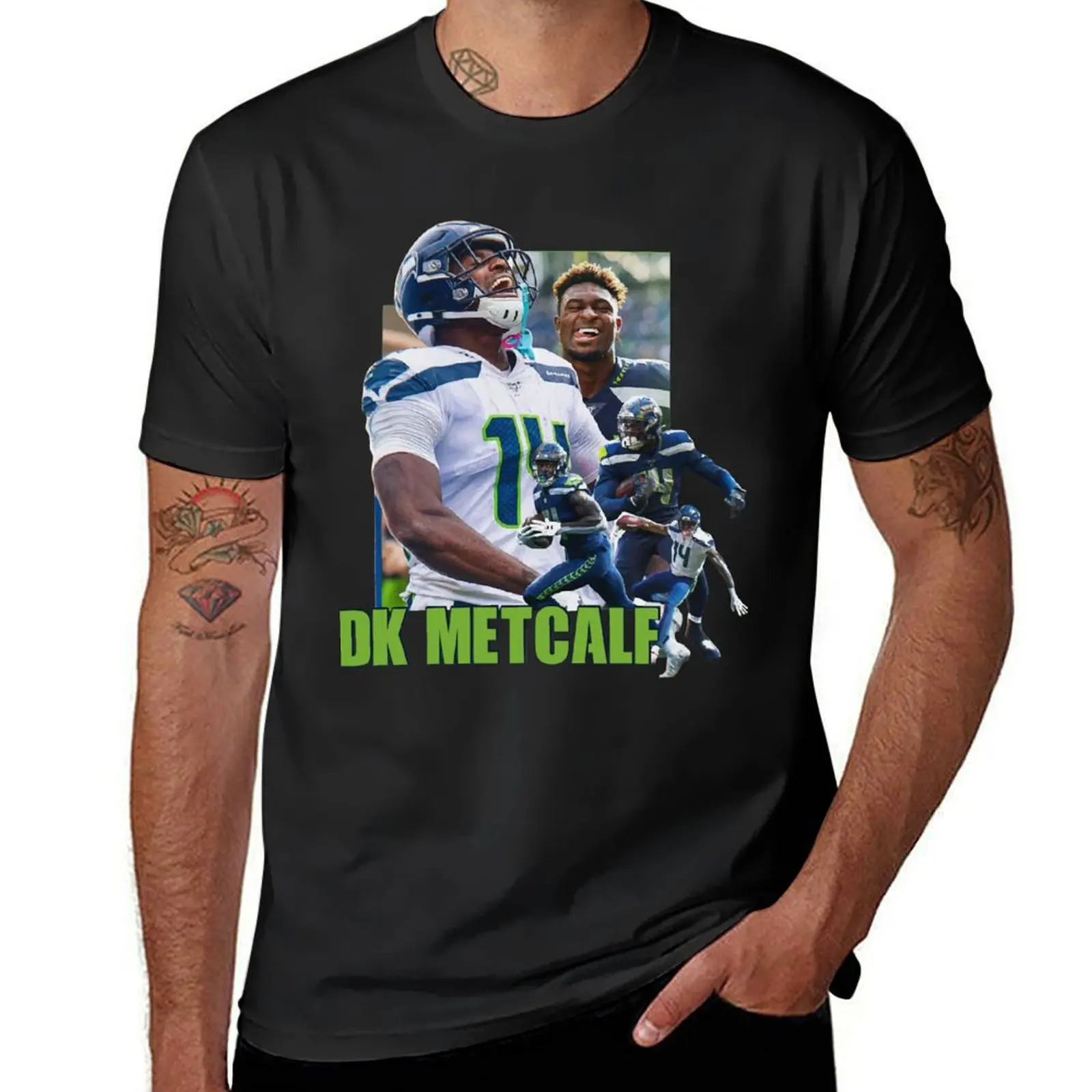 DK Metcalf T-Shirt summer top blanks blacks customs mens clothing