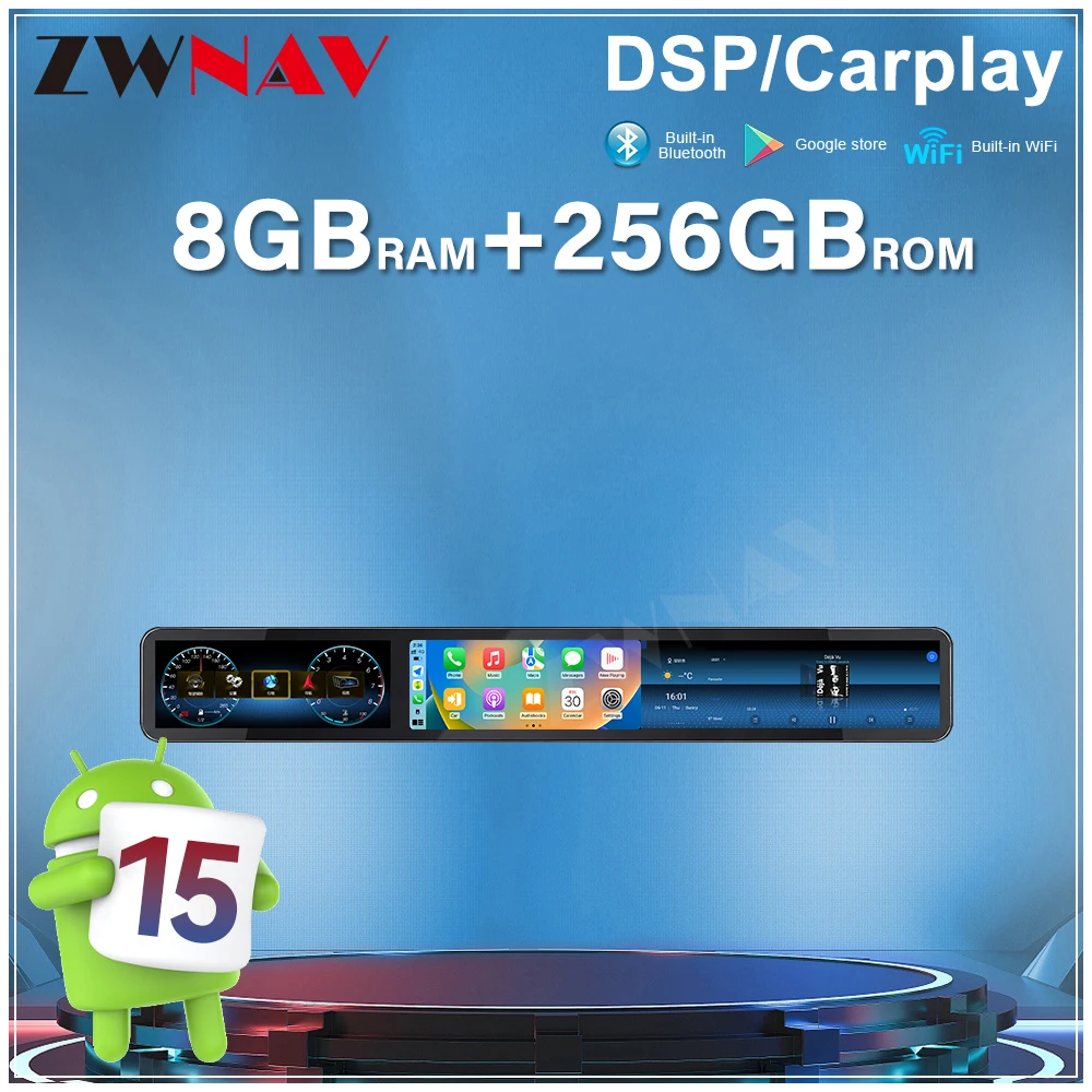 38.5 Inch Triple Screens Android 13 Car Radio Cluster Center Control Co-pilot Display For Mercedes Benz E Class W213 2016-2020