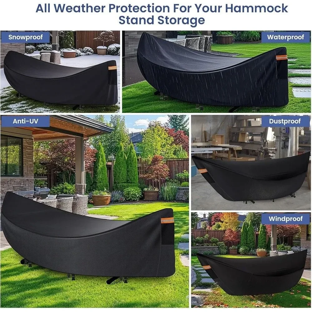 420D Waterproof Hammock Cover Outdoor Swing Hammock Dust Strip Anti UV Windproof Patio Hammock Storage Protective Bag