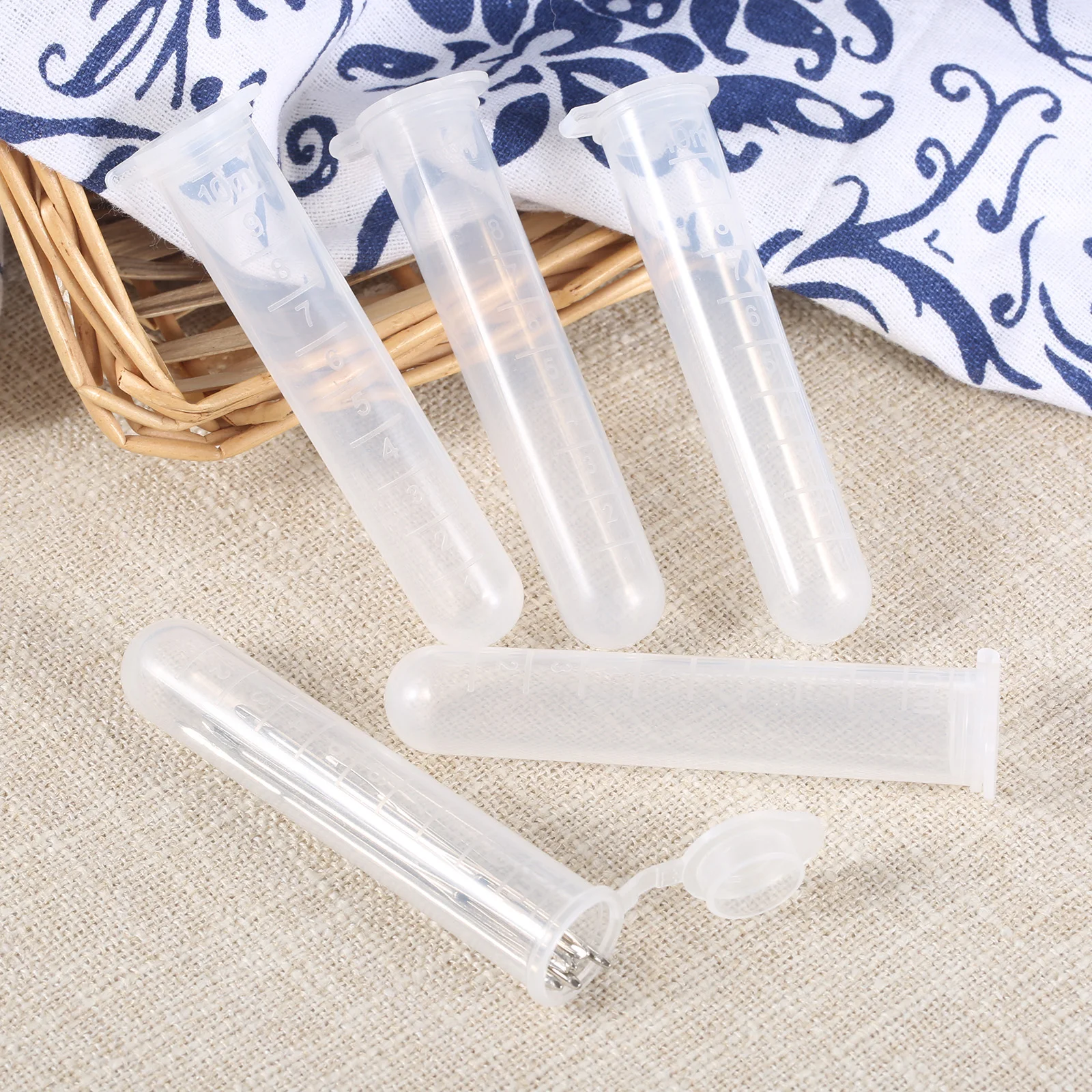 20Pcs 15mmx82mm Sewing Needle Storage Tube Plastic Pin Bottle Beads Button Sequins Container Box Holder DIY Craft Organizer Case