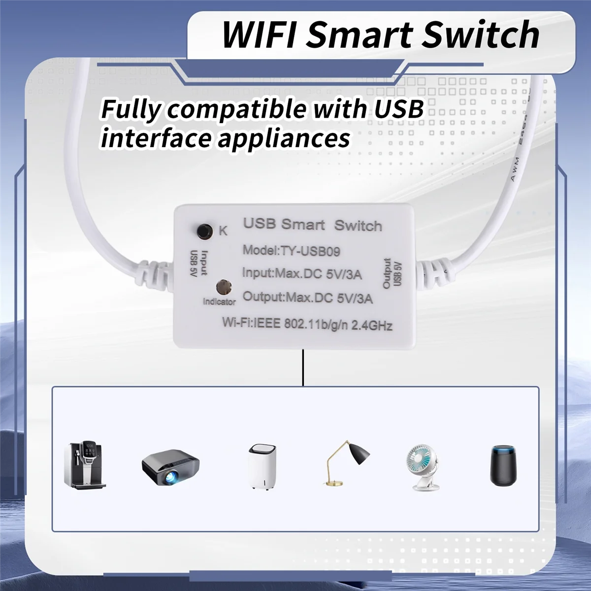 

ZIZI Tuya USB Smart Switch WIFI Controller Universal Breaker Timer Smart Life for USB Appliances for Home