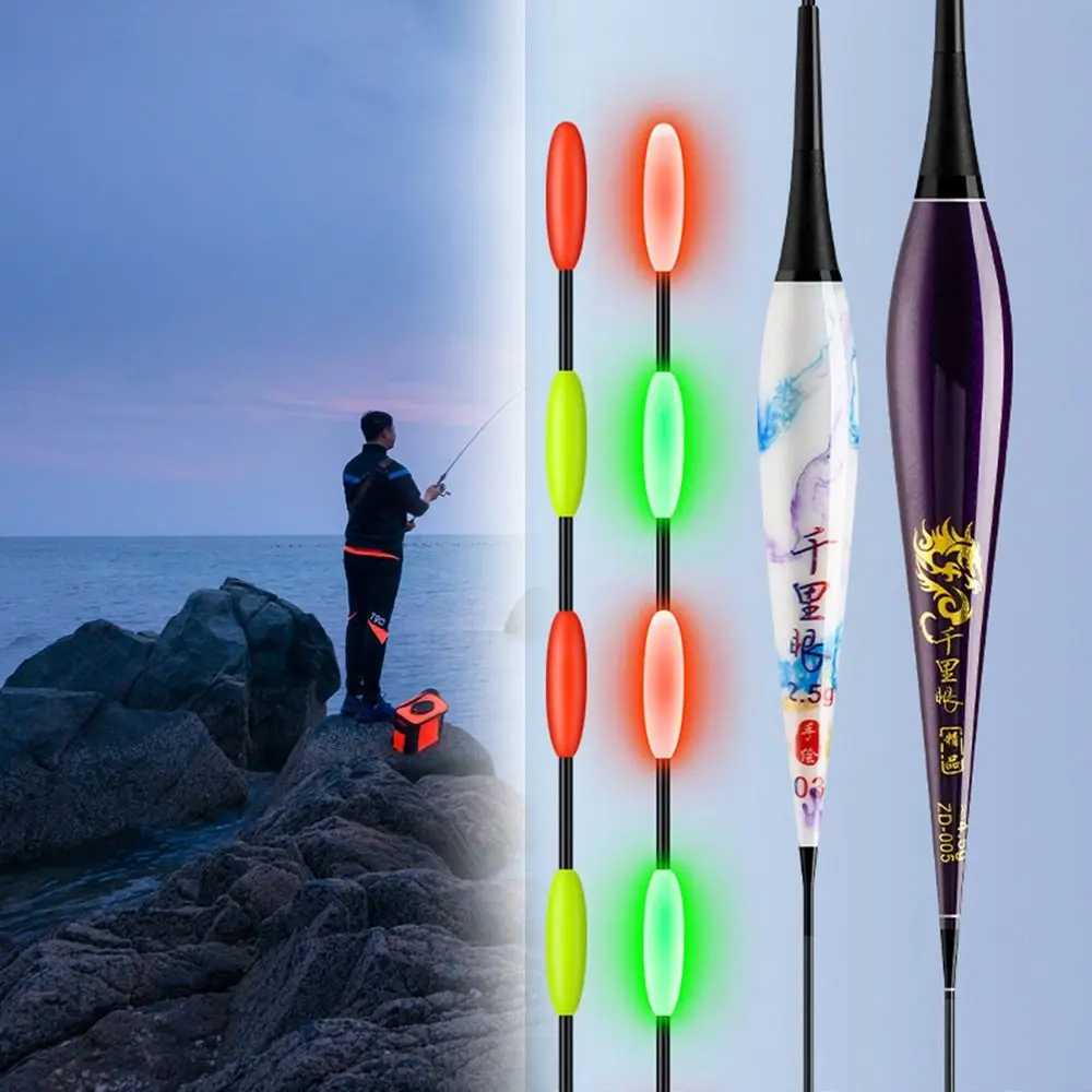 Day and Night Dual Use Electronic Float Can Change Color Sensitive Fish Float for Silver Carp Crucian Carp Bighead Carp