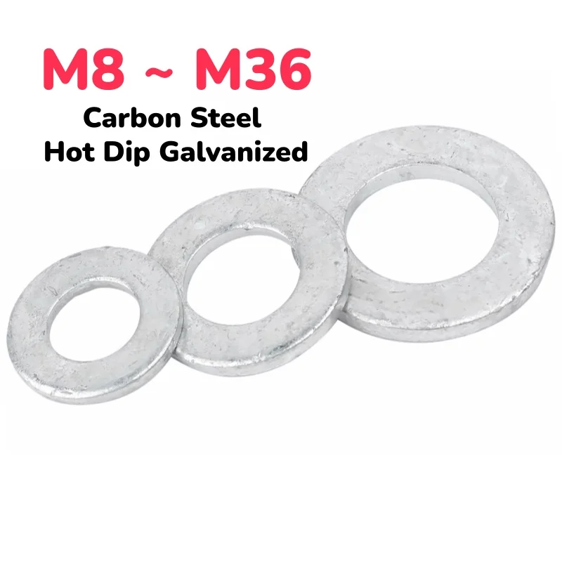 GB97 Carbon Steel Hot Dip Galvanized M8  ~ M36 Increase Flat Washers Thickened and Enlarged Flat Washer