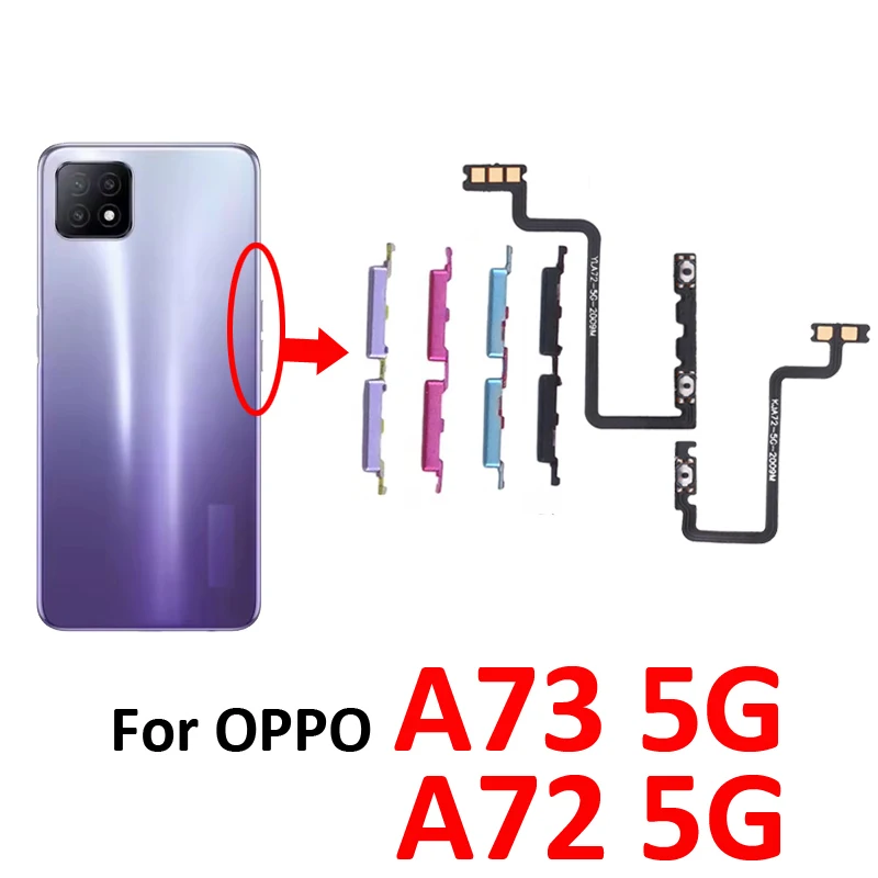 

For OPPO A73 5G CPH2161 Phone New Housing Volume Button Up Down Switch Key Internal Power On Off Flex Cable For OPPO A72 5G