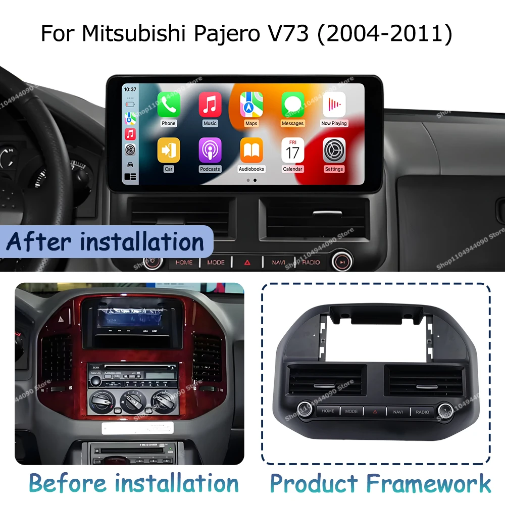 

QLED 2400 * 900P Display Screen for Mitsubishi Pajero V73 2004-2011 Android OS Car Multimedia Radio Player GPS Navi WiFi Carplay