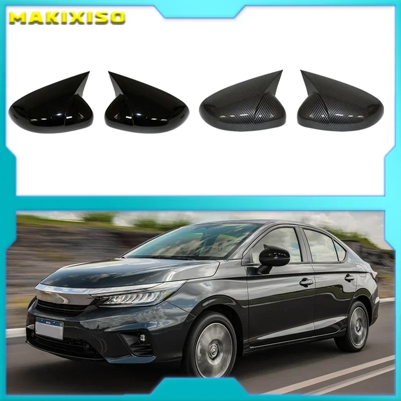 

Car Rearview mirror cover trim ABS Chrome black carbon fibre Side Mirror Covers Decoration Accessories For Honda CITY 2020-2023