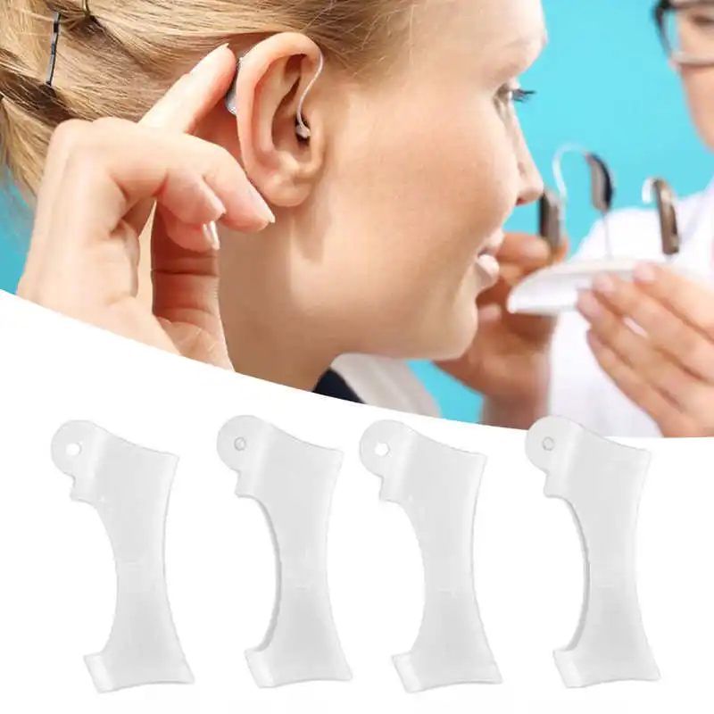 4pcs Hearing Aids Protective Cover Soft Silicone Prevent Scratches Hearing Amplifier Protector for Seniors Hearing Aids