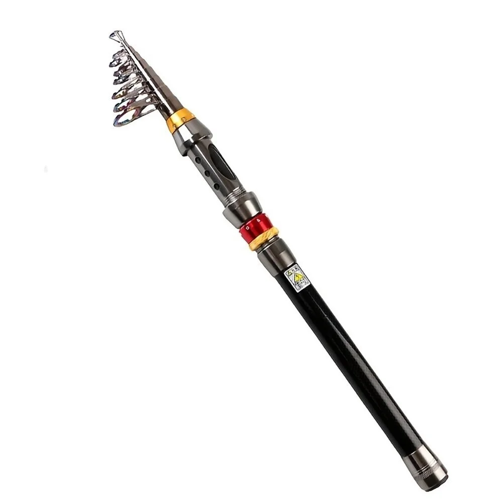 Carbon Fishing Rod Built for Mobility Featuring 7-10 Stage Collapse Smooth Line Flow and Reinforced Metal Butt Stability