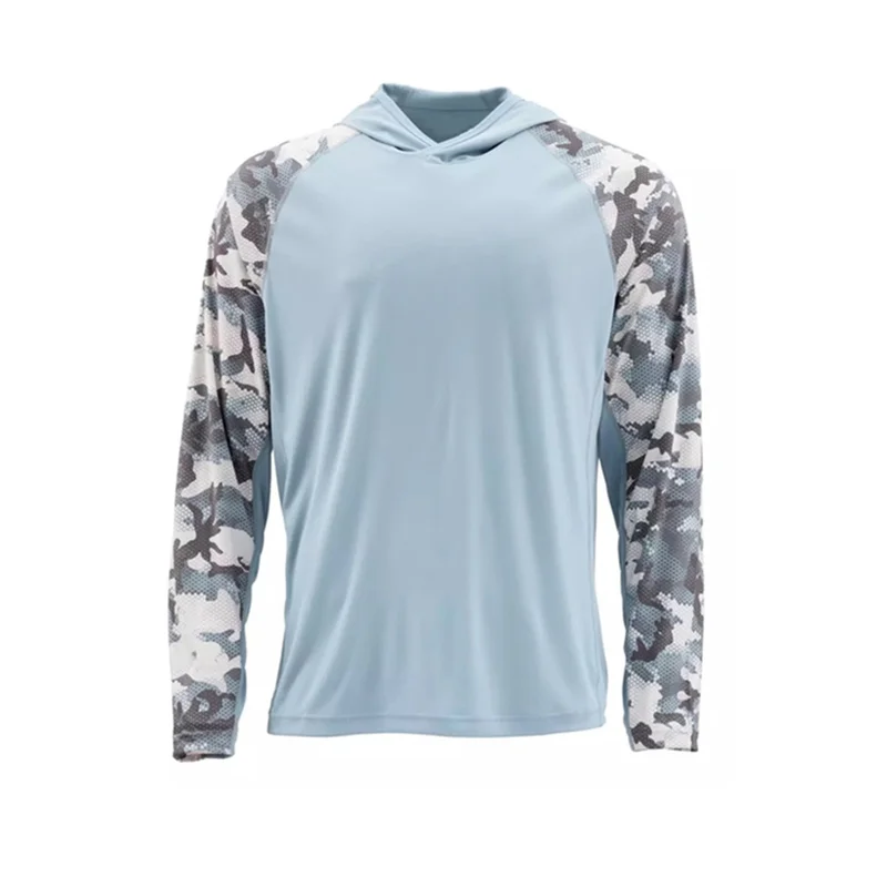 Imagem -05 - Manga Comprida Masculina com Capuz Camisa de Pesca Proteção uv ao ar Livre Verão Camuflagem Umidade Wicking Jersey Vestuário Pesca