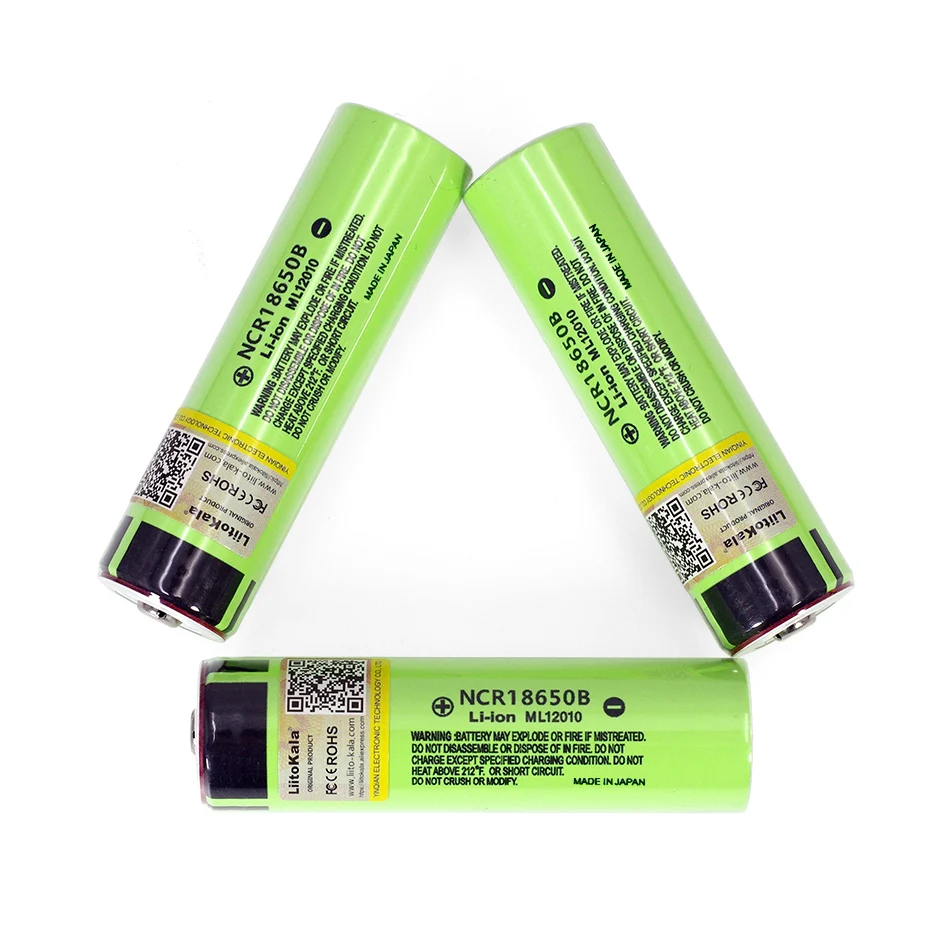 Liitokala Original 3400mah 18650 Rechargeable Lithium Battery NCR18650B 3.7V Suitable for Flashlight (No PCB)