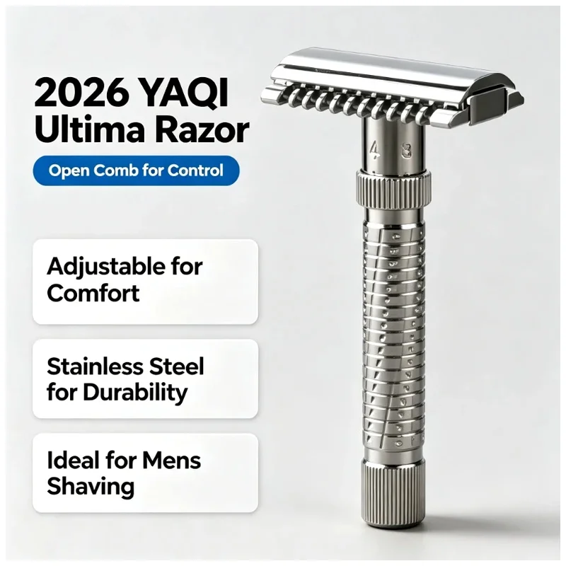 YAQI Ultima Wet Shaving Safety Razor Open Comb Adjustable New Stainless Steel Double Edge for Men 2026
