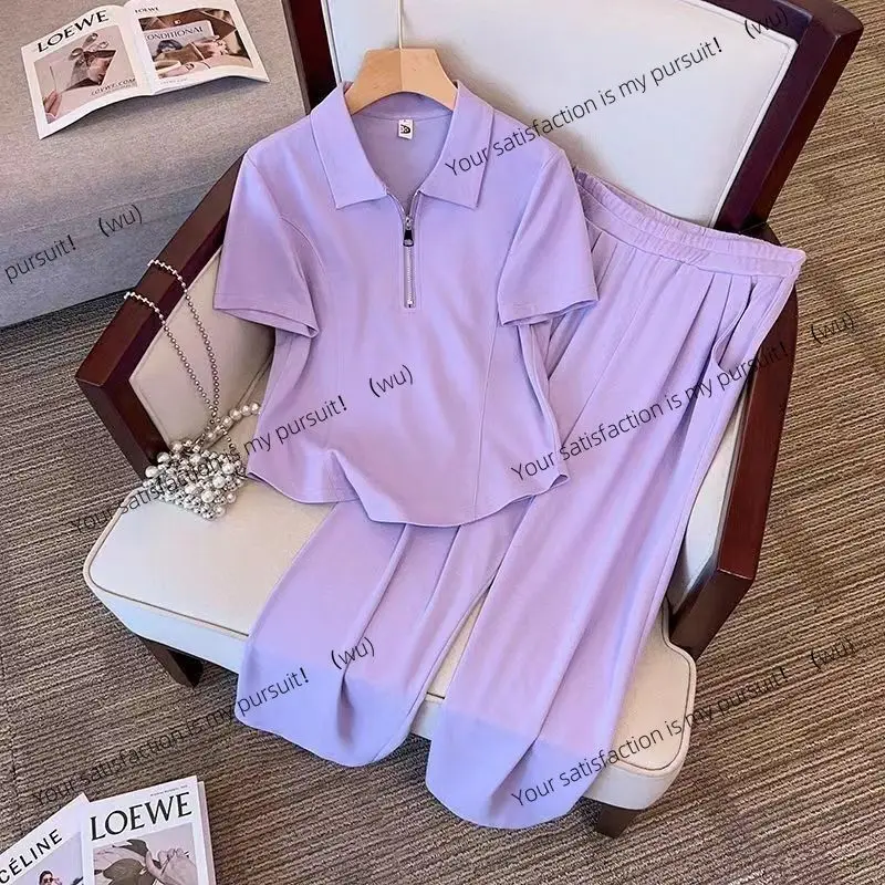 

Women's Sportswear 2025, Korean Casual, Loose Top and Fashion Wide Leg Pants, Women's 2-piece Set